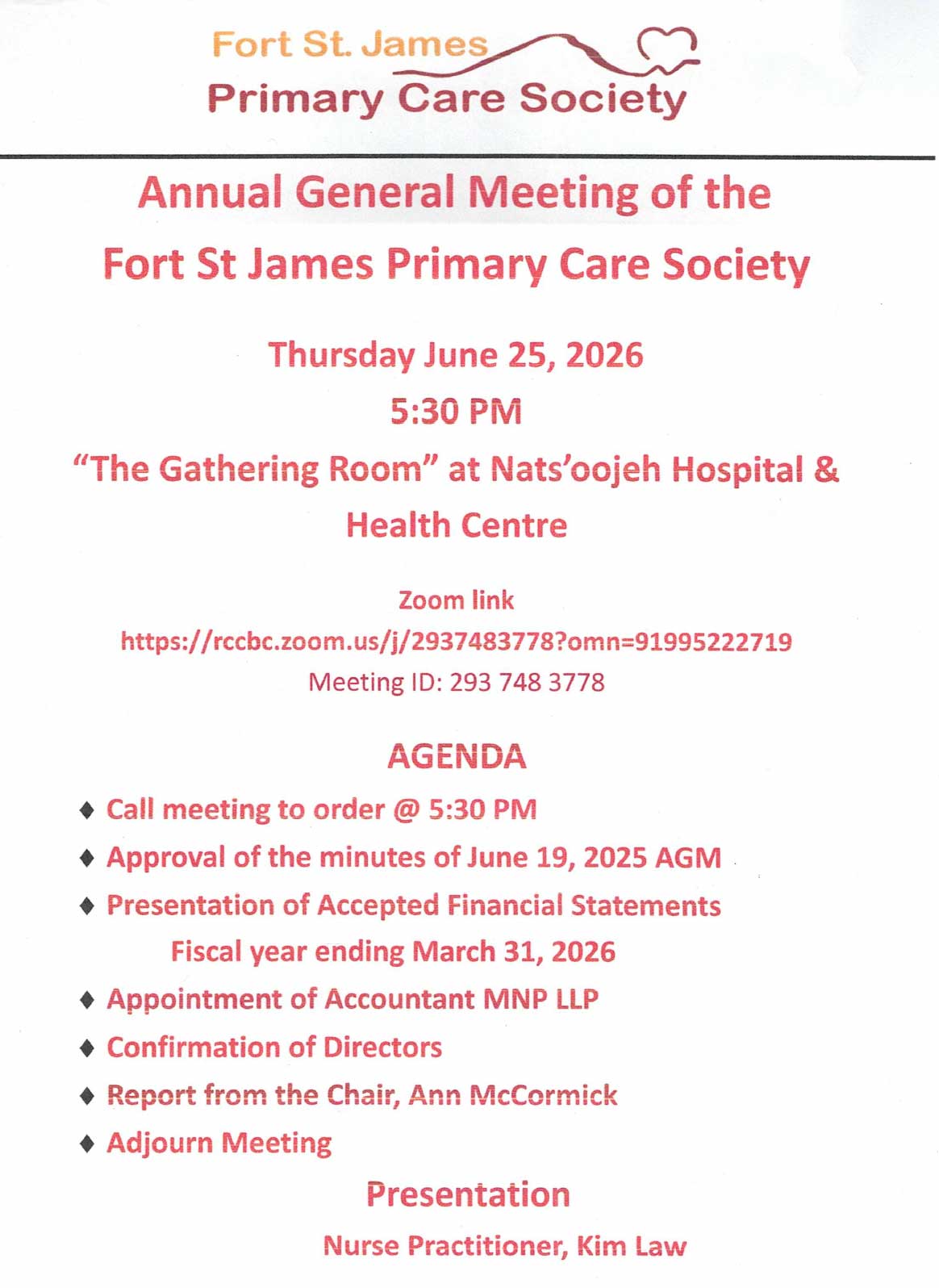 Primary Care Society AGM